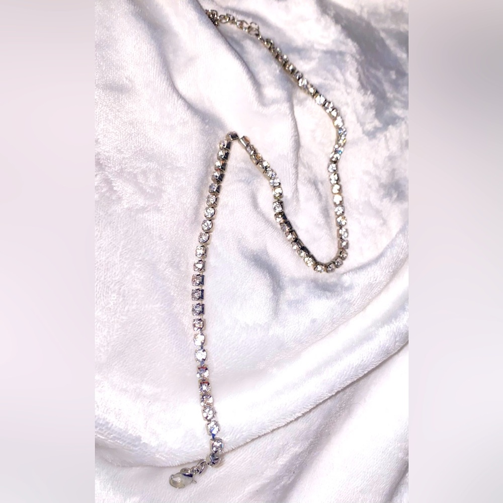 Rhinestone tennis necklace